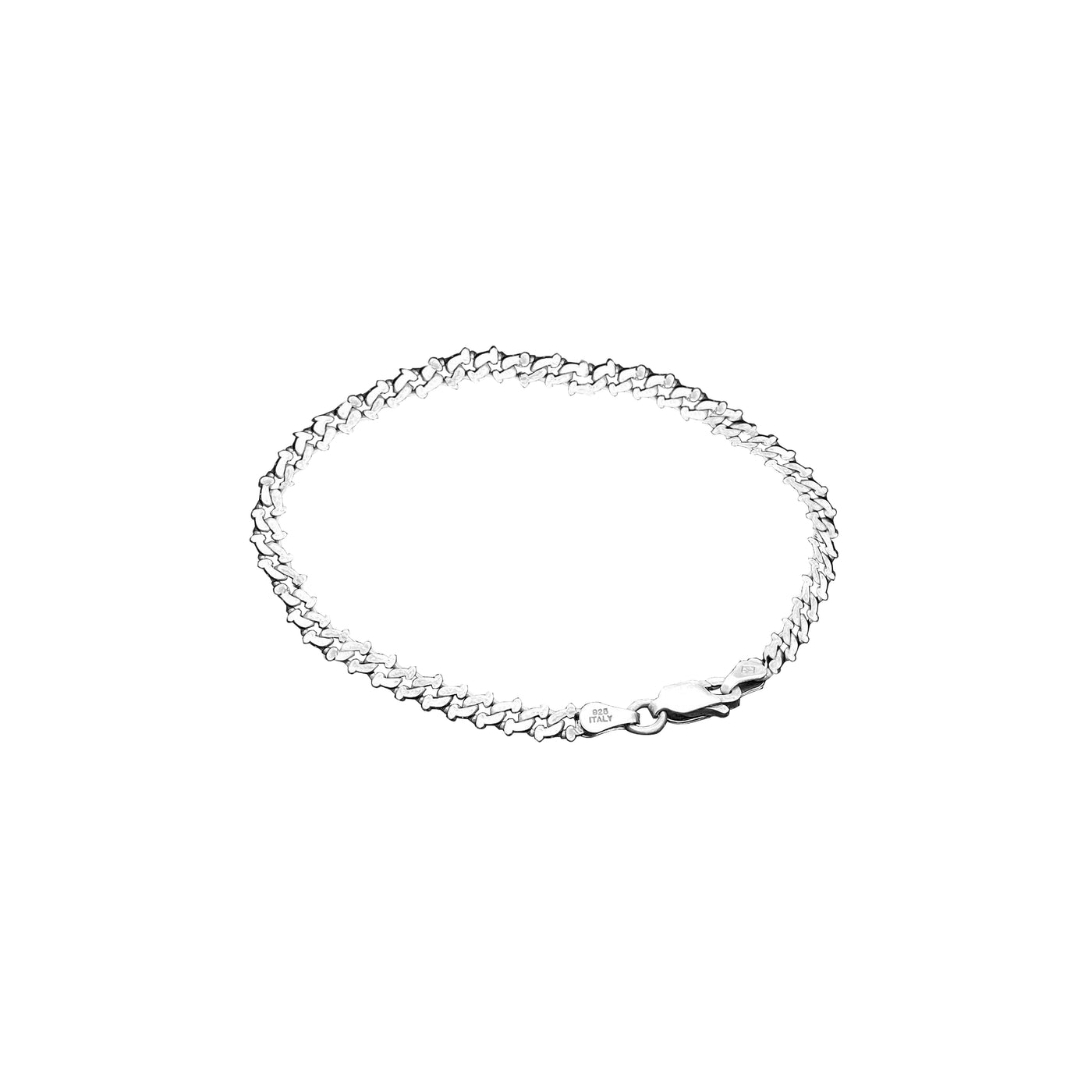 Sterling Silver Gunmetal Flat-Edge Curb Chain