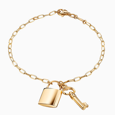 14K Solid Gold Paperclip Chain Bracelet