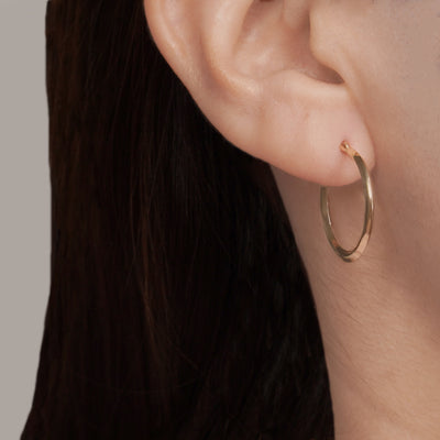 10K Gold Squared off hoop Earrings