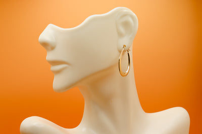 14K Gold Large Oval Hoop Earrings