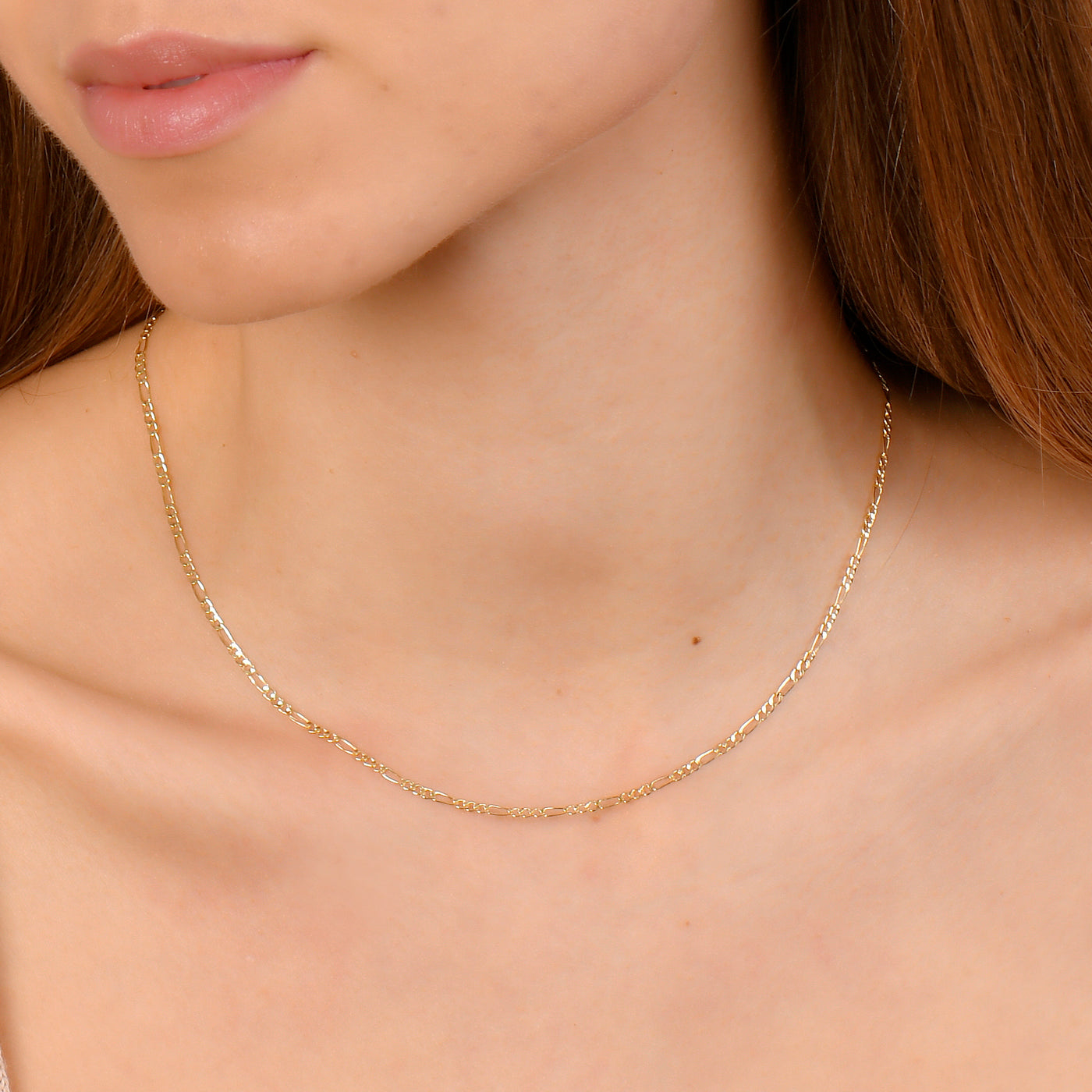 18K Figaro Chain Necklace