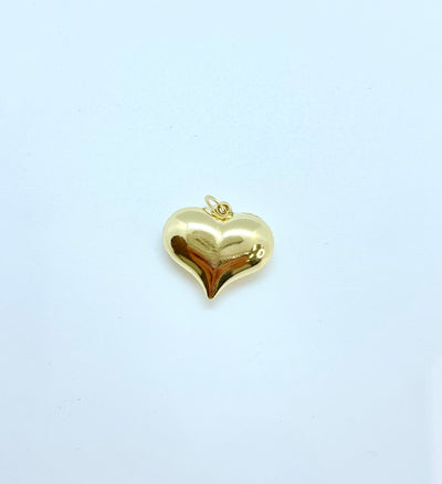 14K Gold Large Heart Charm Pendant