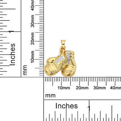 14K Gold Two-Toned Boxing Gloves Pendant