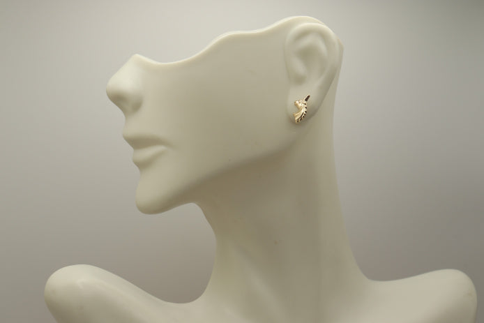14K Gold Unicorn Small Stud Earrings