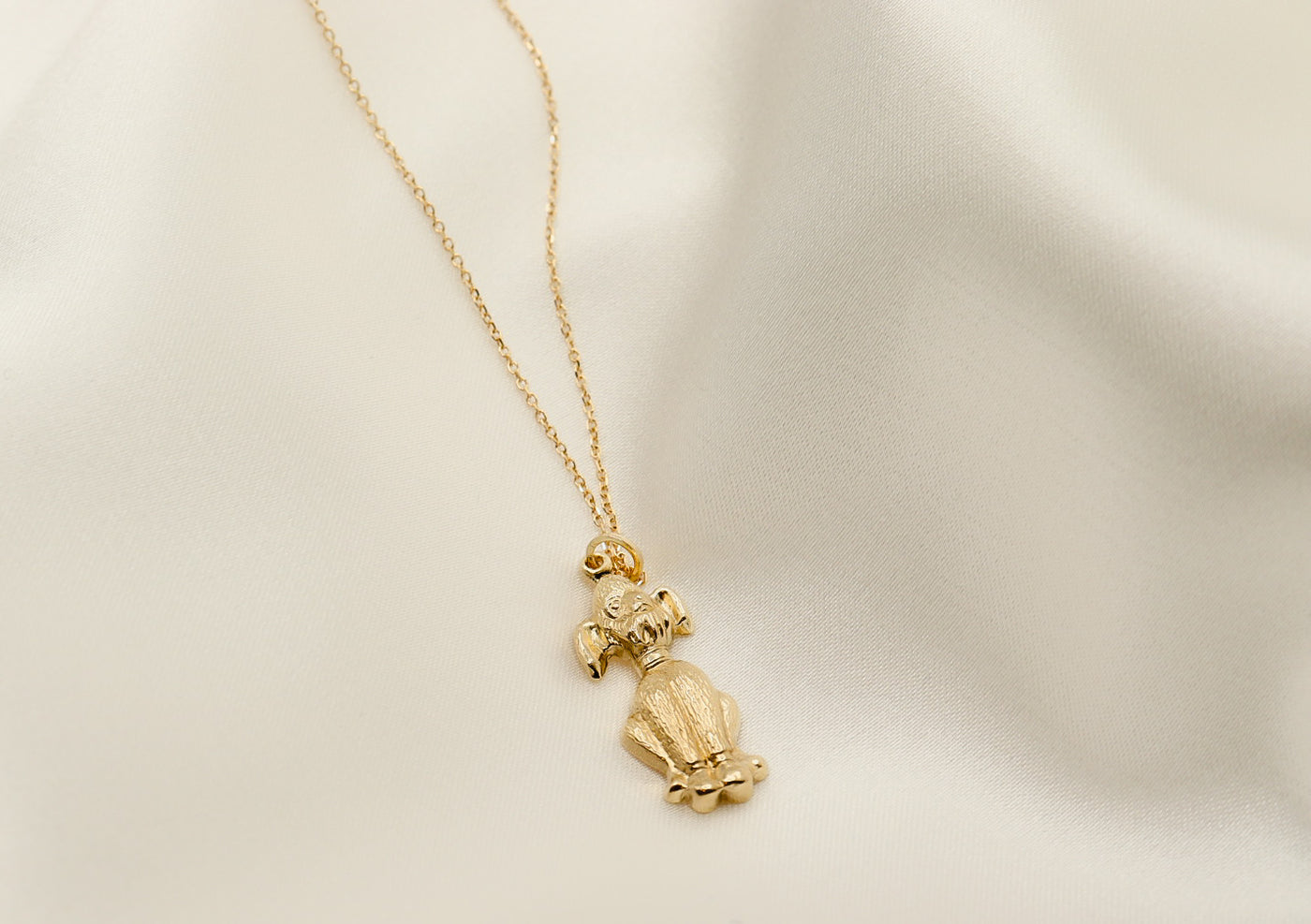 14K Gold Cute Dog Charm Pendant