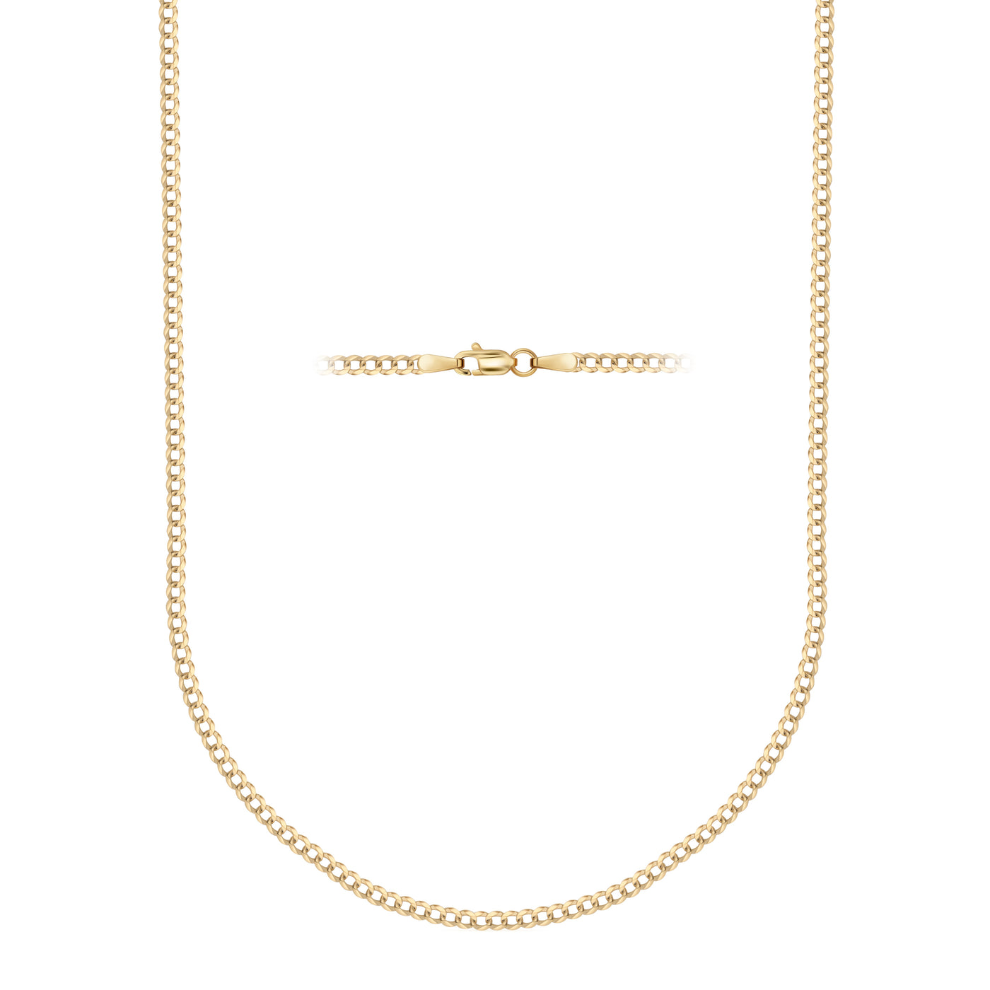 10K Gold Hollow Cuban/Curb Link Chain Necklaces