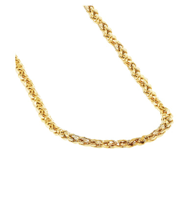 10K Gold Thick Spiga Wheat Chain Necklace