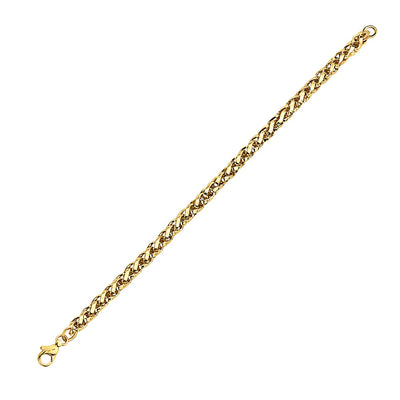 10K Gold Spiga Wheat Chain Bracelet