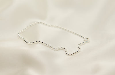 Silver Ball Bead Chain Anklet
