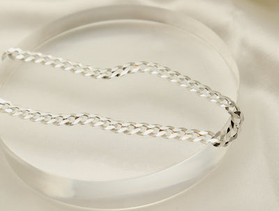 Silver Cuban Chain Anklet