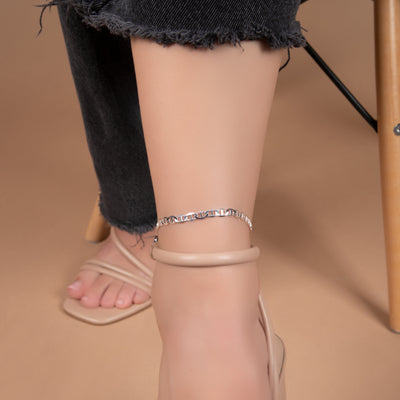 Silver Mariner Chain Link Anklet