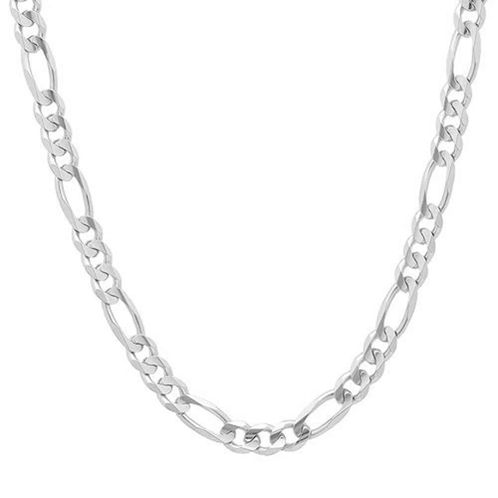 10K Gold 5.5mm Figaro 3+1 Link Chain Necklace