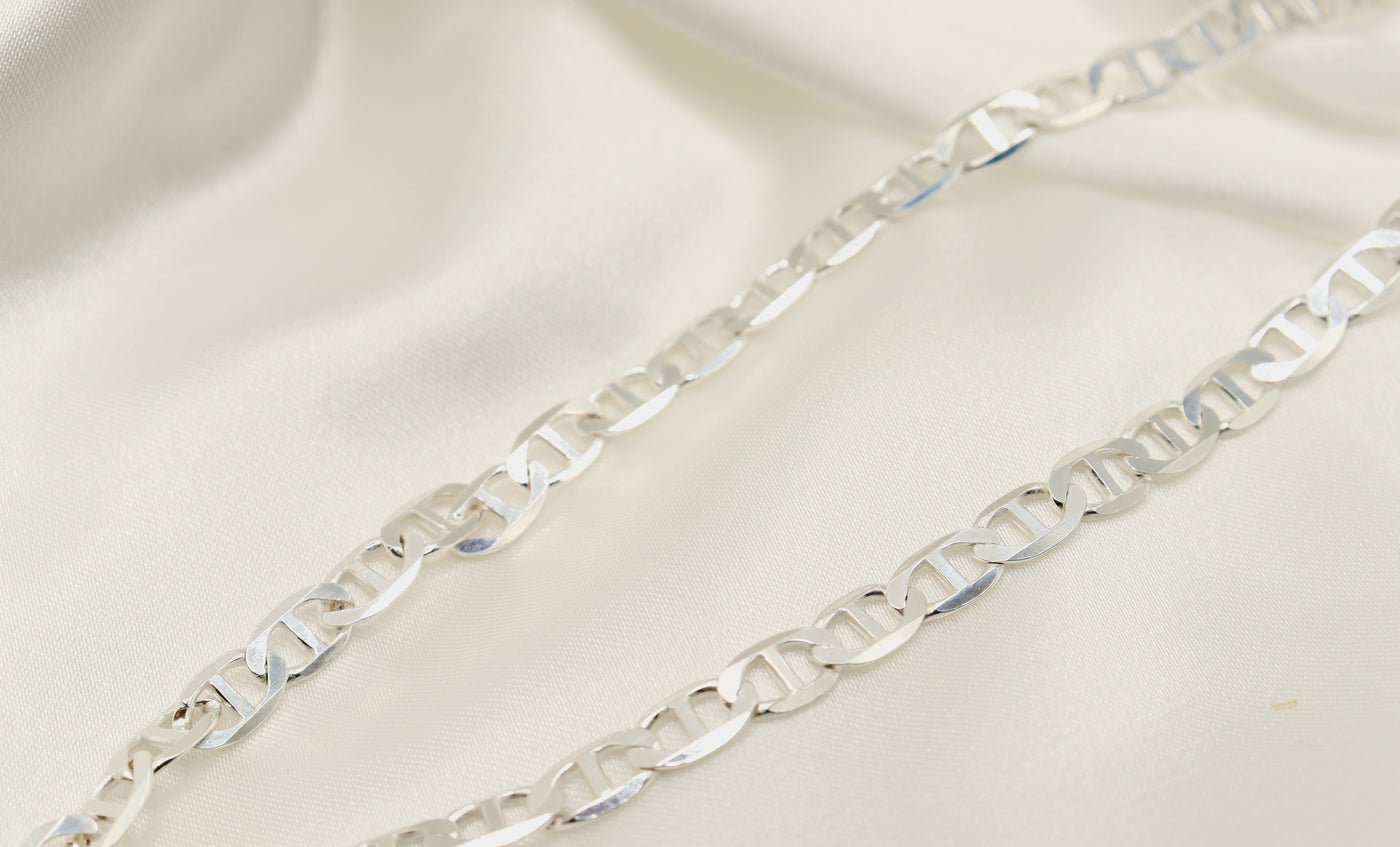 Silver 5.5MM Mariner Chain Necklace