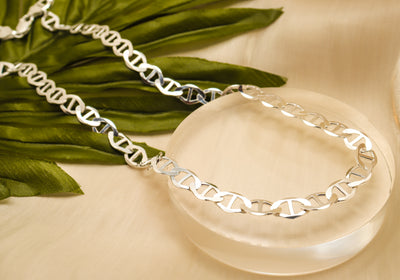 Silver 7.5MM Mariner Chain Necklace