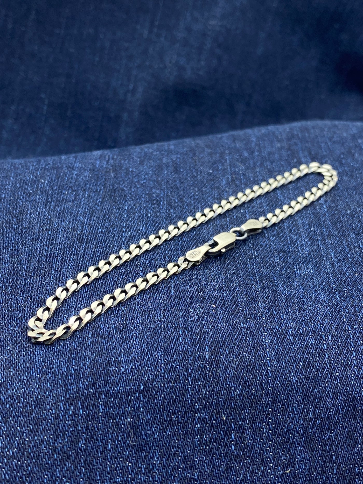 Sterling Silver Flat Cuban Link Chain bracelet