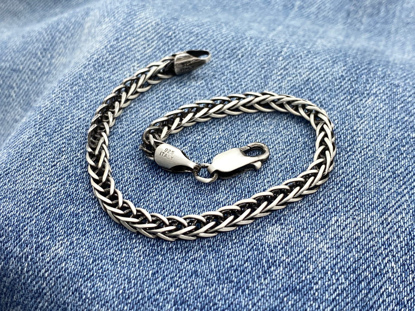 Sterling Silver Gunmetal Franco Chain Bracelet