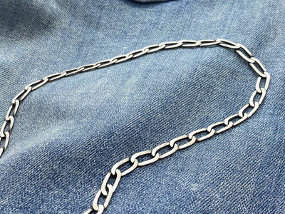 Sterling Silver Gunmetal Long Curb Chain
