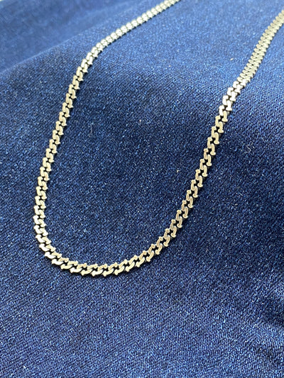 Sterling Silver Gunmetal Flat-Edge Curb Chain