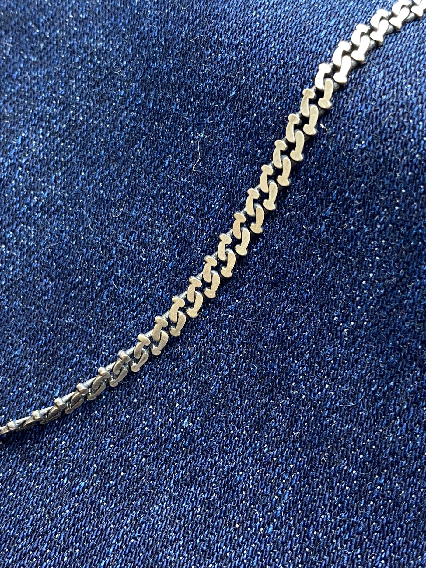 Sterling Silver Gunmetal Flat-Edge Curb Chain