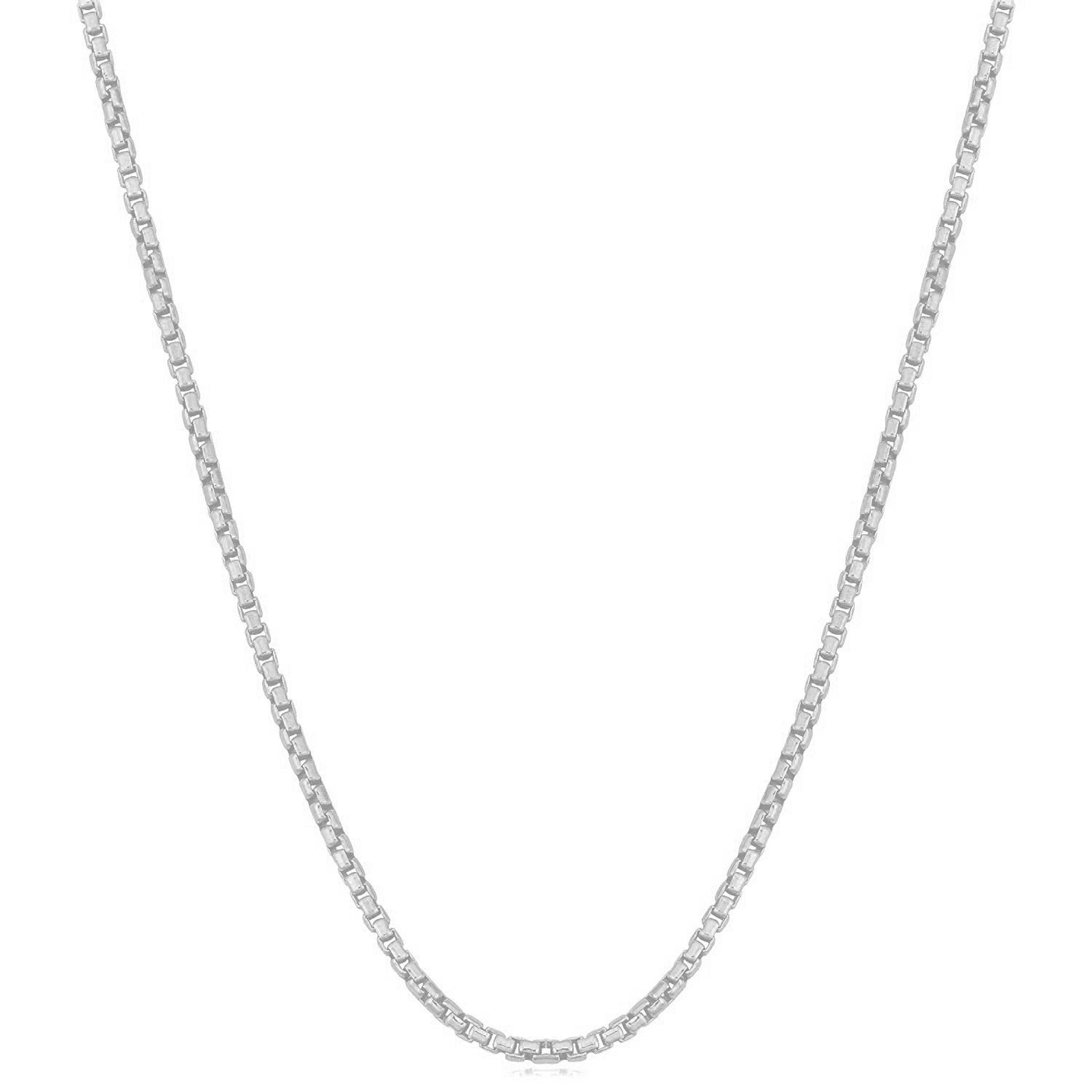 Sterling Silver Round Box Chain Necklace