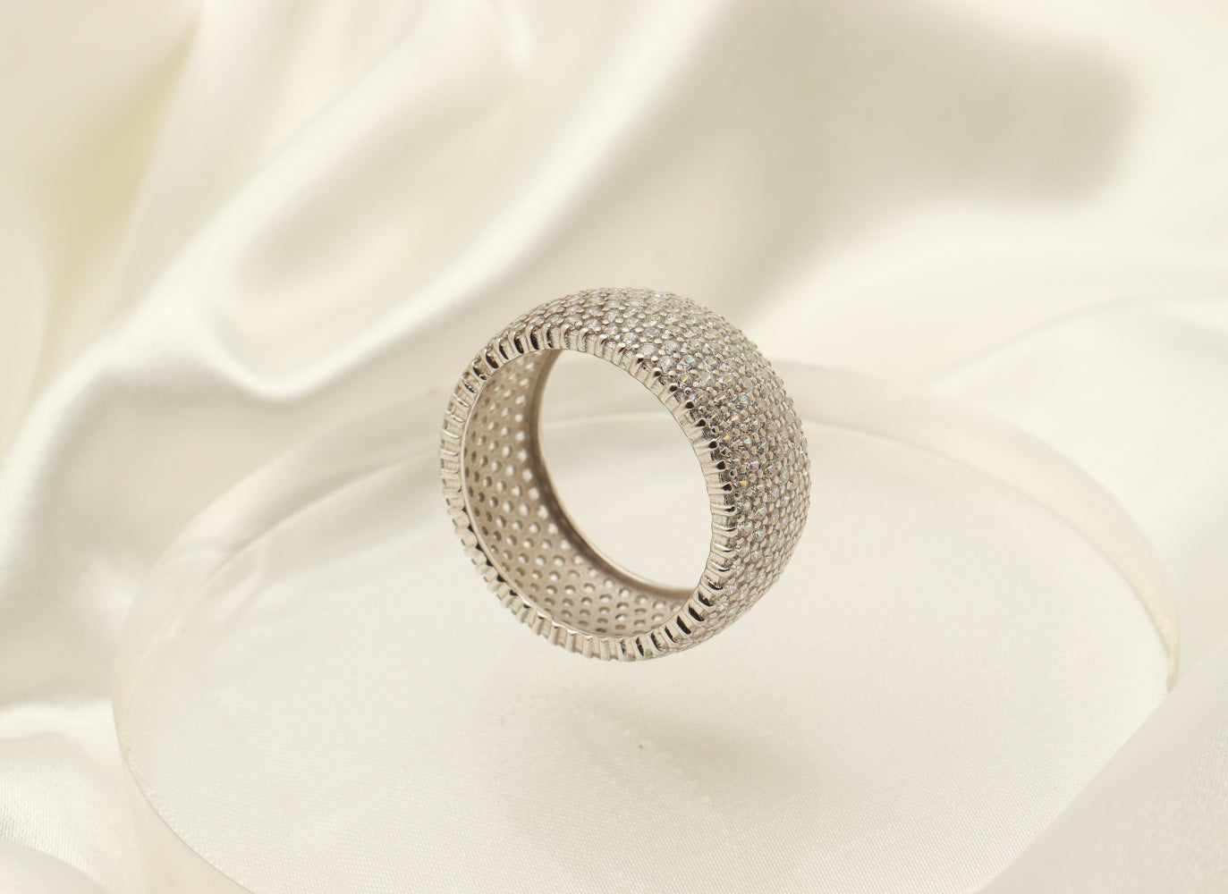 Silver 7 Row Micro-Pave Eternity Ring