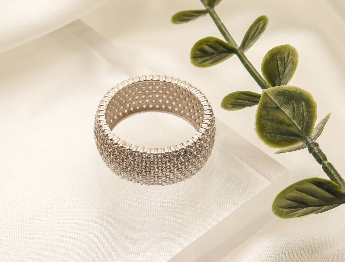 Silver 7 Row Micro-Pave Eternity Ring