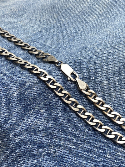 Sterling Silver Gunmetal Mariner Necklace