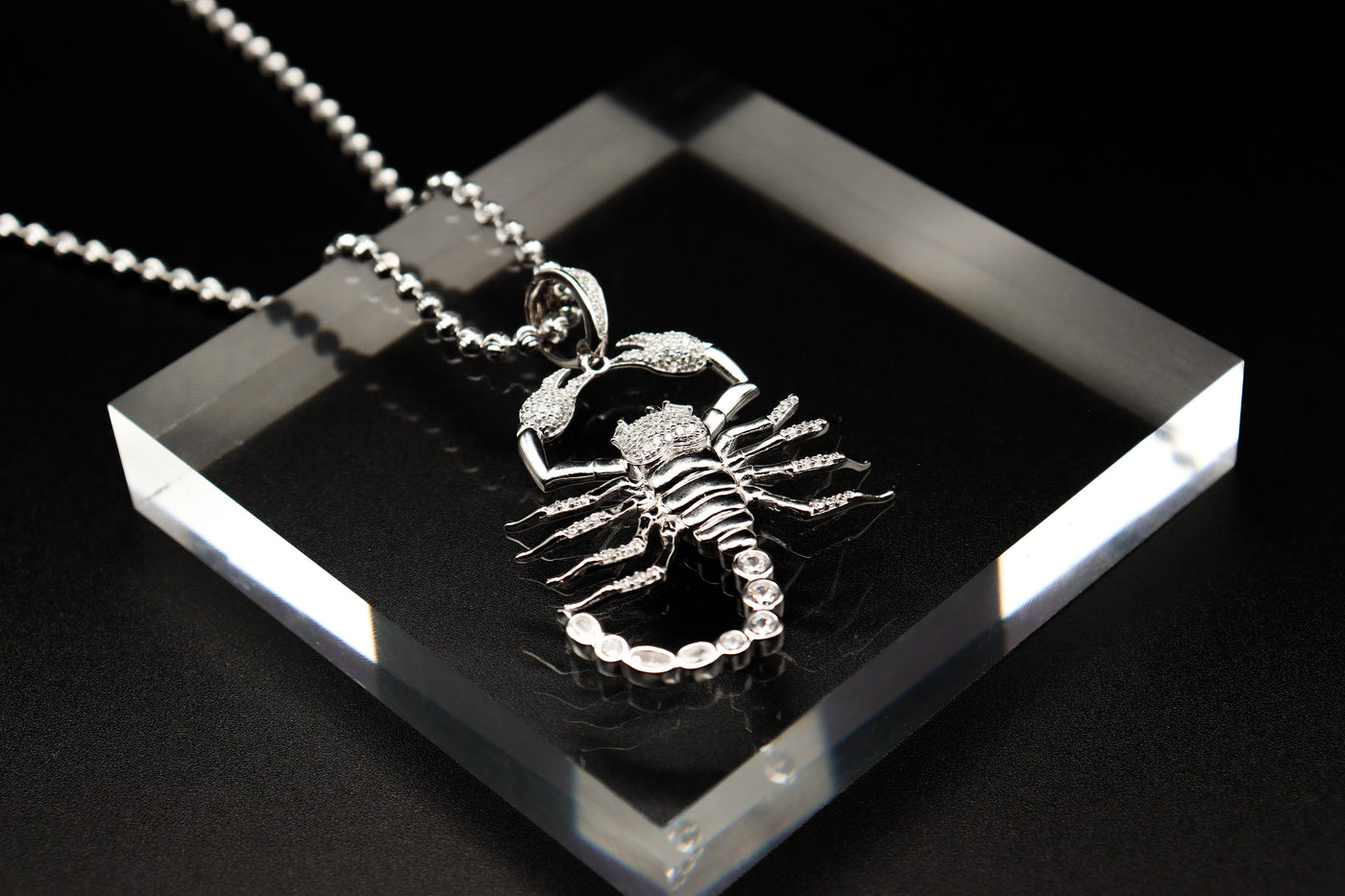 Sterling Silver Hip Hop Scorpion Charm Pendant