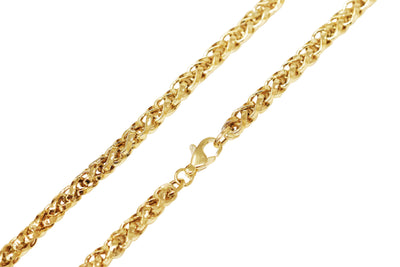 10K Gold Thick Spiga Wheat Chain Necklace