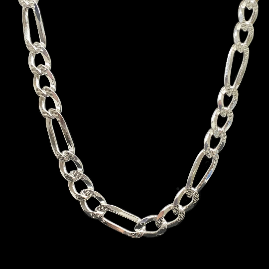 Sterling Silver 7MM Figaro DC Chain