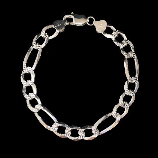 Sterling Silver Figaro Chain Bracelet