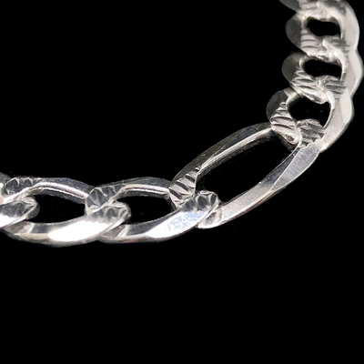 Sterling Silver Figaro Chain Bracelet