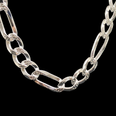 Sterling Silver 7MM Figaro DC Chain