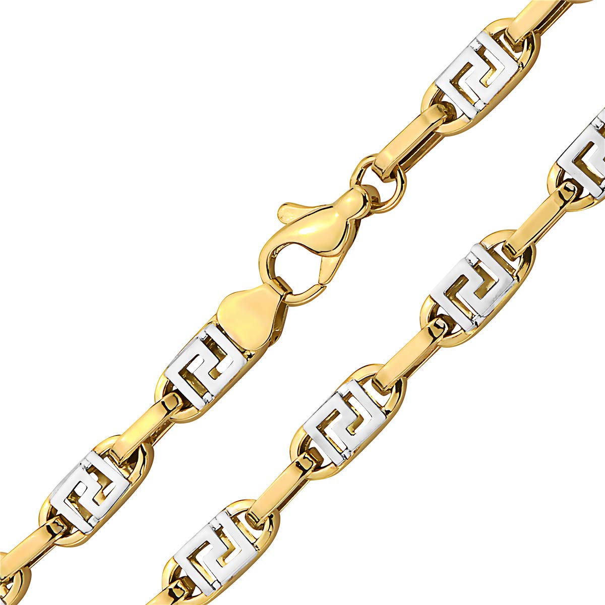10K Gold Greek Key Designed Bracelet