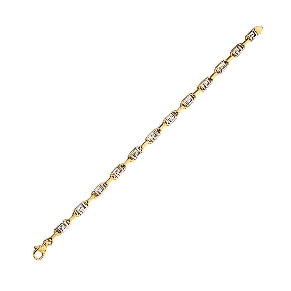 10K Gold Greek Key Designed Bracelet